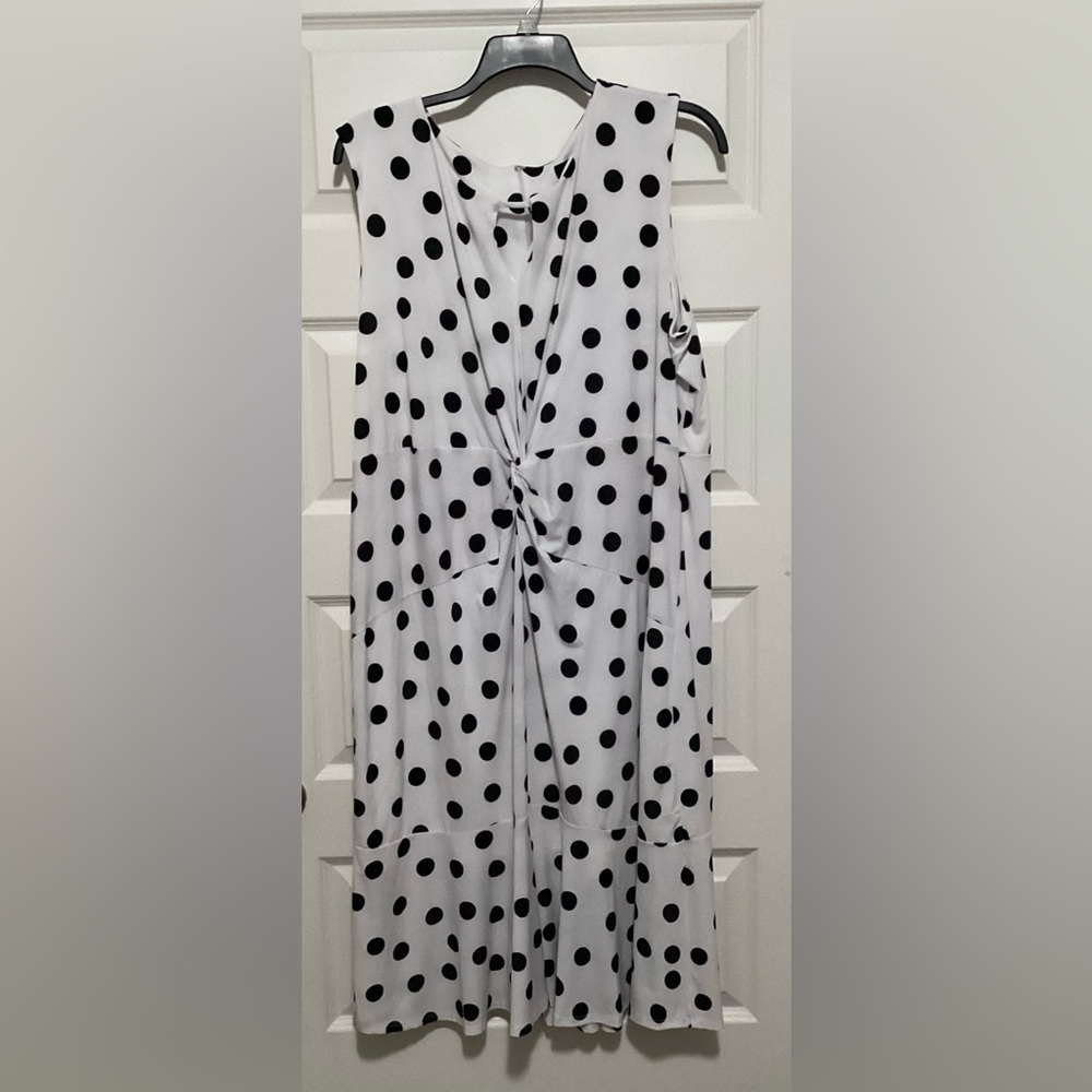 White Polka Dot Sleeveless Dress